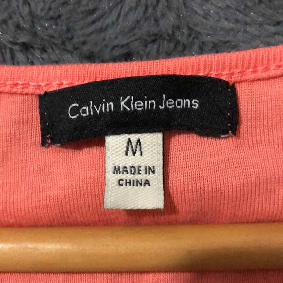 Calvin Klein Jeans orange women shirt size medium - Picture 3 of 3